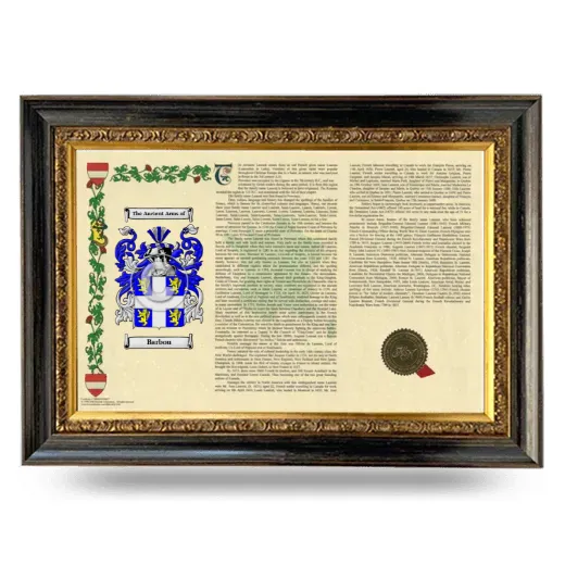 Barbou Armorial Landscape Framed - Heirloom