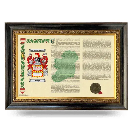 Barge Armorial Landscape Framed - Heirloom