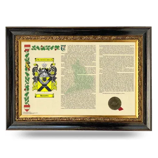 Barnetts Armorial Landscape Framed - Heirloom