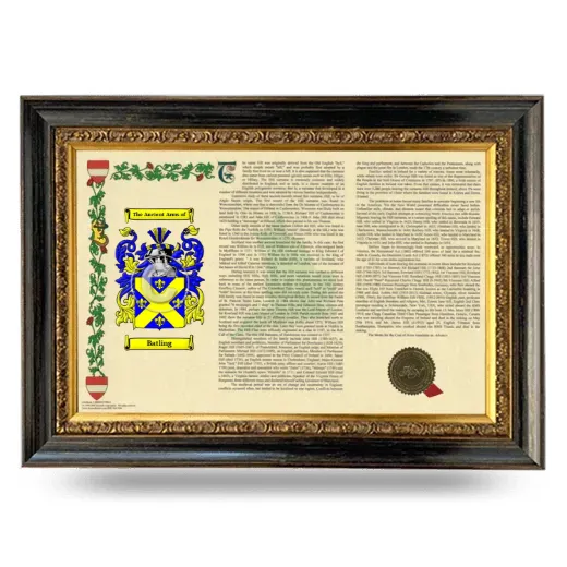 Batling Armorial Landscape Framed - Heirloom