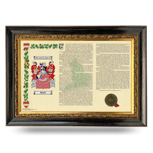 Beach Armorial Landscape Framed - Heirloom