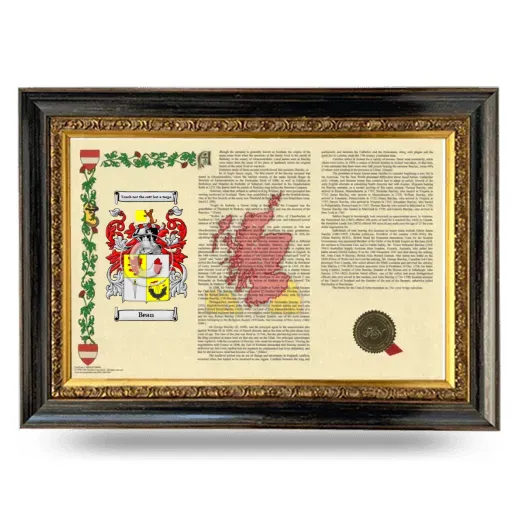 Bean Armorial Landscape Framed - Heirloom
