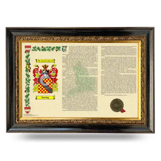 Bearing Armorial Landscape Framed - Heirloom