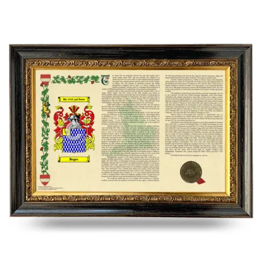 Beger Armorial Landscape Framed - Heirloom