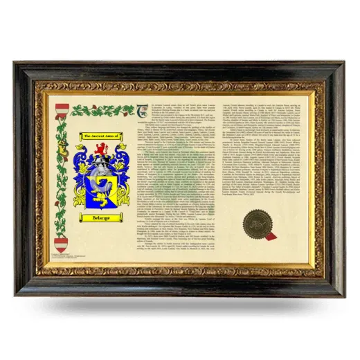 Belange Armorial Landscape Framed - Heirloom