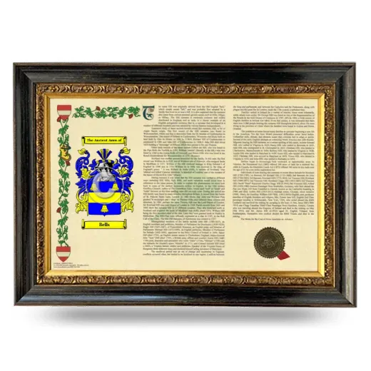 Bells Armorial Landscape Framed - Heirloom