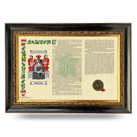 Benjamins Armorial Landscape Framed - Heirloom