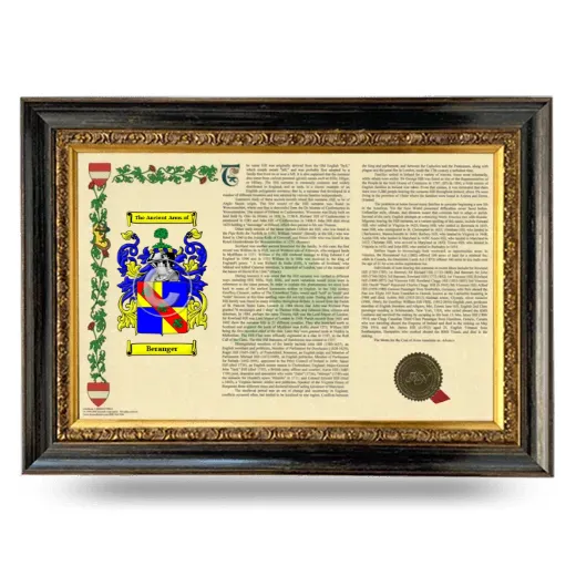 Beranger Armorial Landscape Framed - Heirloom