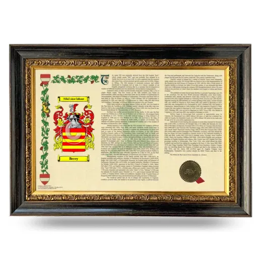 Berey Armorial Landscape Framed - Heirloom