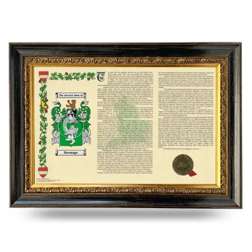 Beverage Armorial Landscape Framed - Heirloom