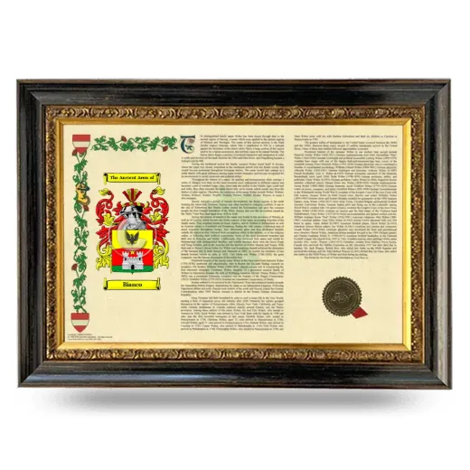 Bianco Armorial Landscape Framed - Heirloom