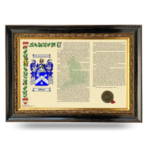 Billiard Armorial Landscape Framed - Heirloom