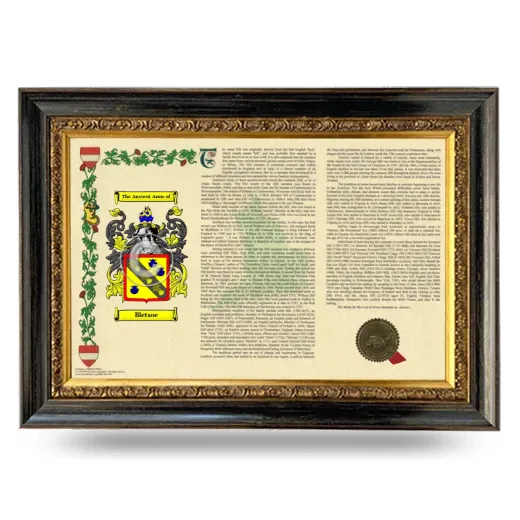 Bletsoe Armorial Landscape Framed - Heirloom