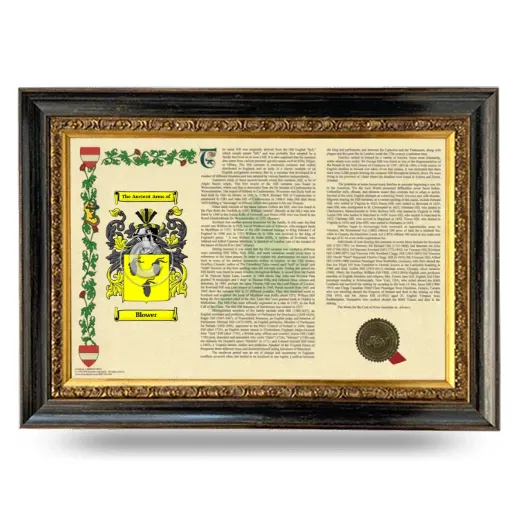 Blower Armorial Landscape Framed - Heirloom