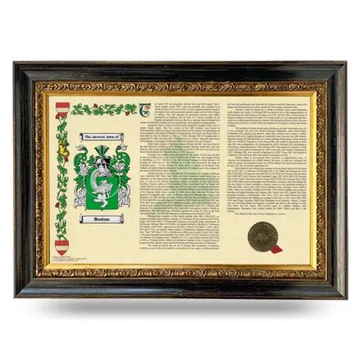 Boston Armorial Landscape Framed - Heirloom