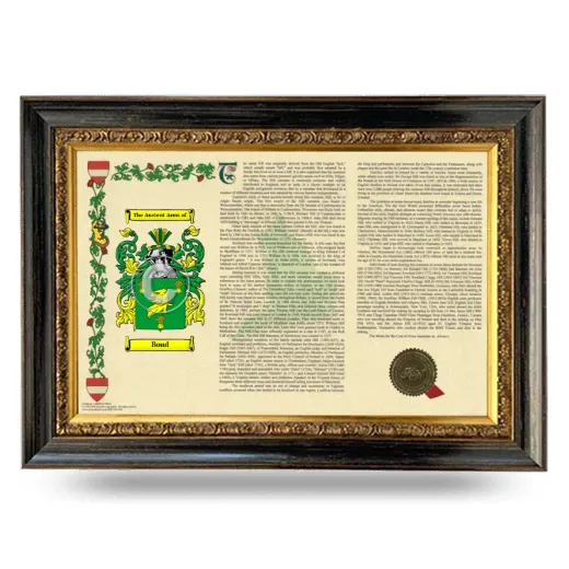 Boud Armorial Landscape Framed - Heirloom