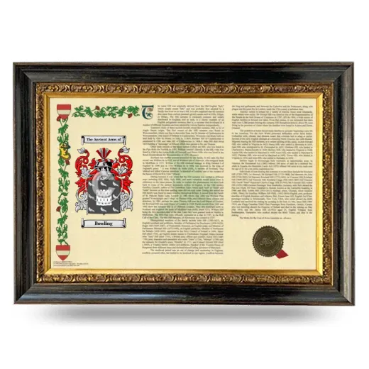 Bowling Armorial Landscape Framed - Heirloom