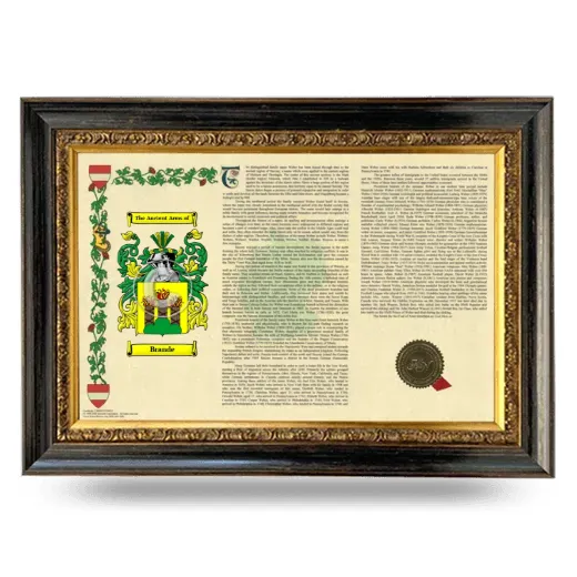 Brande Armorial Landscape Framed - Heirloom