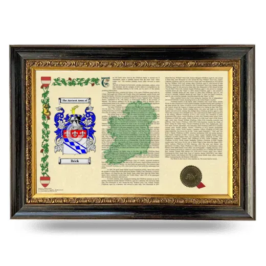 Brick Armorial Landscape Framed - Heirloom