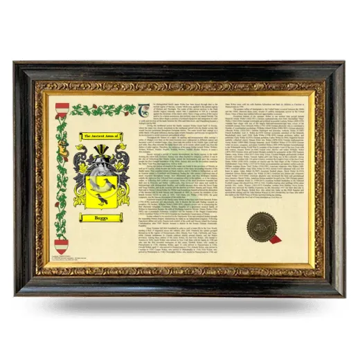 Buggs Armorial Landscape Framed - Heirloom