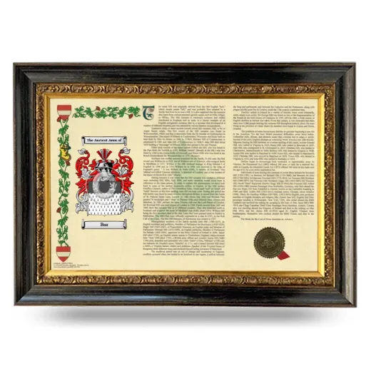 Bur Armorial Landscape Framed - Heirloom