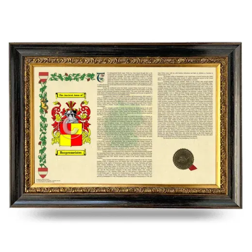 Burgermeister Armorial Landscape Framed - Heirloom