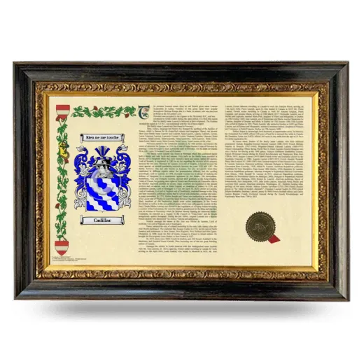 Cadillac Armorial Landscape Framed - Heirloom