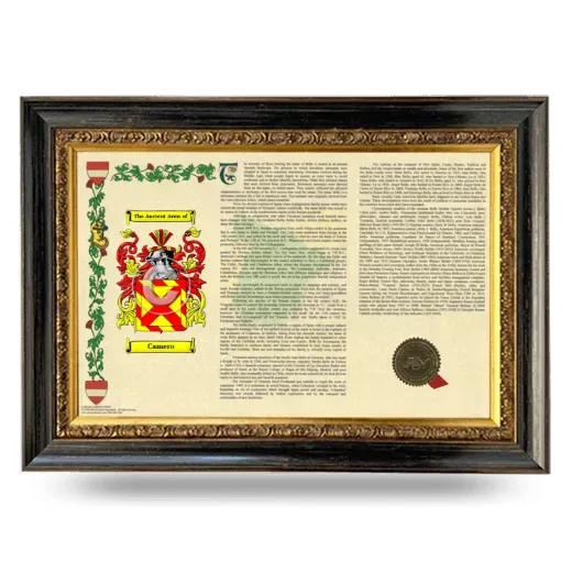 Camero Armorial Landscape Framed - Heirloom