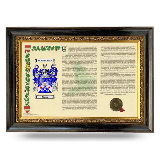 Caras Armorial Landscape Framed - Heirloom