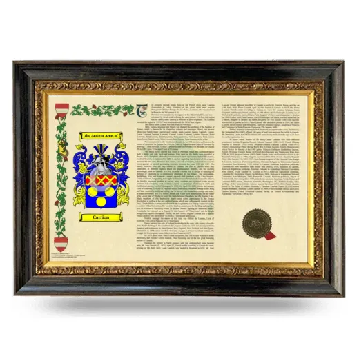 Carrion Armorial Landscape Framed - Heirloom