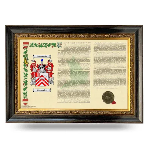 Cassandra Armorial Landscape Framed - Heirloom