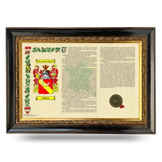 Chalons Armorial Landscape Framed - Heirloom