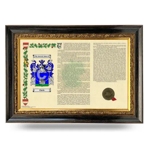 Circle Armorial Landscape Framed - Heirloom