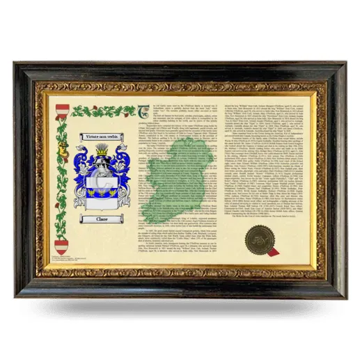 Clare Armorial Landscape Framed - Heirloom