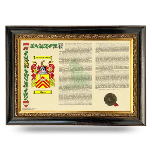Clares Armorial Landscape Framed - Heirloom