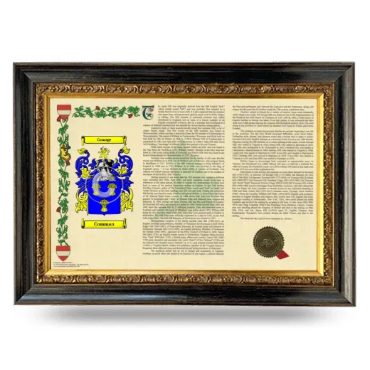 Comman Armorial Landscape Framed - Heirloom