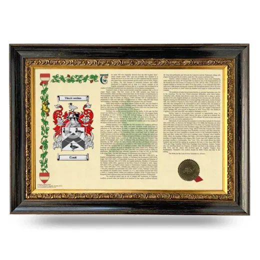 Coot Armorial Landscape Framed - Heirloom