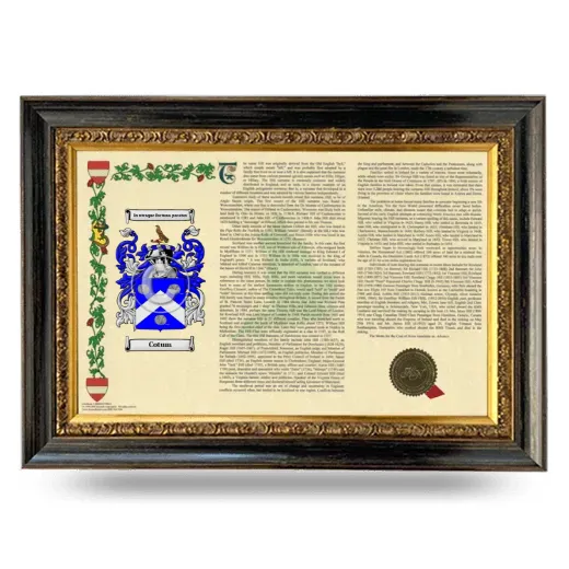 Cotum Armorial Landscape Framed - Heirloom