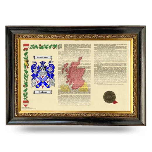 Coulomb Armorial Landscape Framed - Heirloom