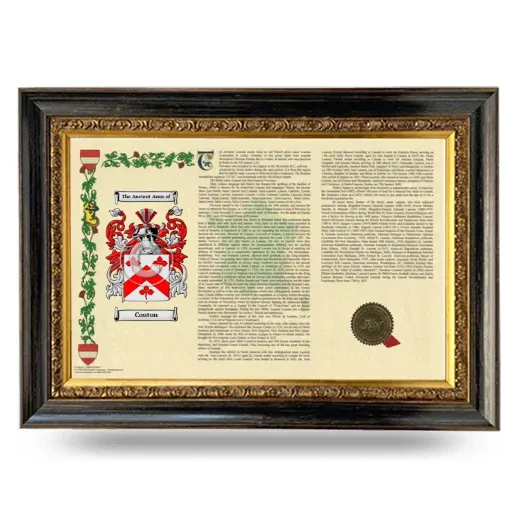 Couton Armorial Landscape Framed - Heirloom