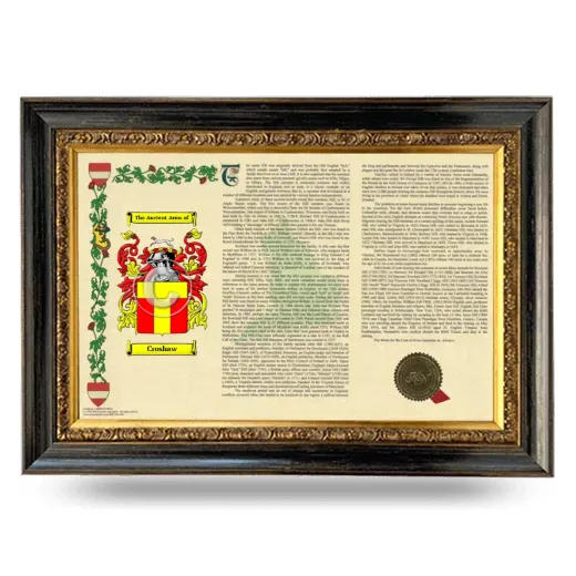 Croshaw Armorial Landscape Framed - Heirloom
