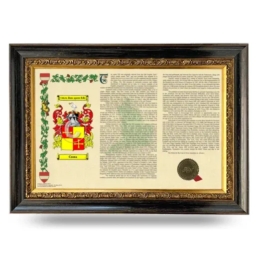 Cross Armorial Landscape Framed - Heirloom