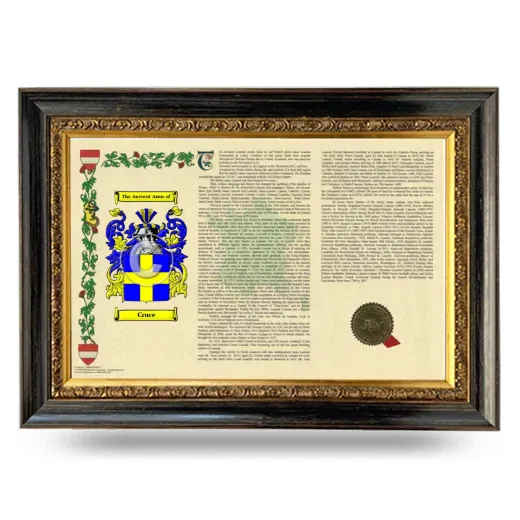 Cruce Armorial Landscape Framed - Heirloom