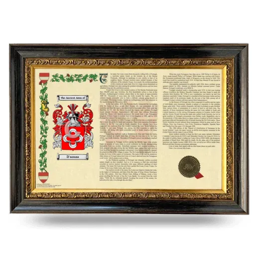 D'souza Armorial Landscape Framed - Heirloom