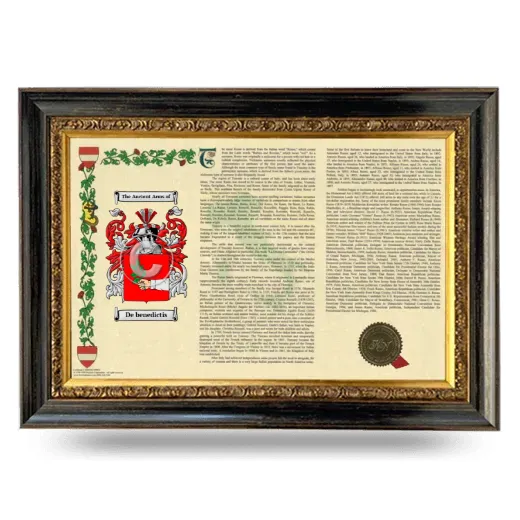 De benedictis Armorial Landscape Framed - Heirloom