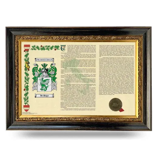 De drago Armorial Landscape Framed - Heirloom