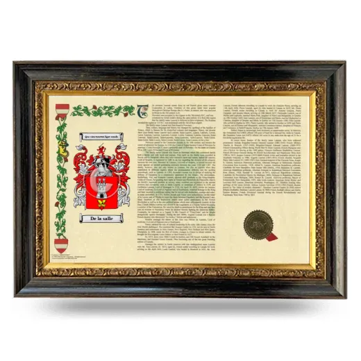 De la salle Armorial Landscape Framed - Heirloom
