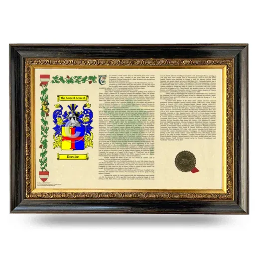 Decaire Armorial Landscape Framed - Heirloom