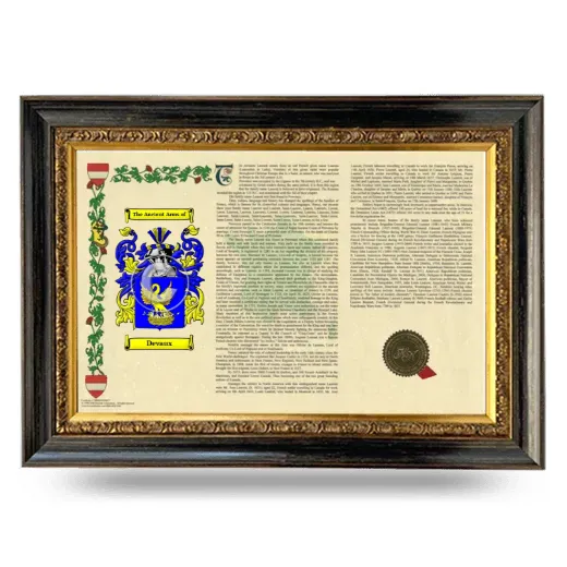 Devaux Armorial Landscape Framed - Heirloom