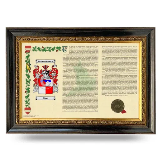 Diner Armorial Landscape Framed - Heirloom